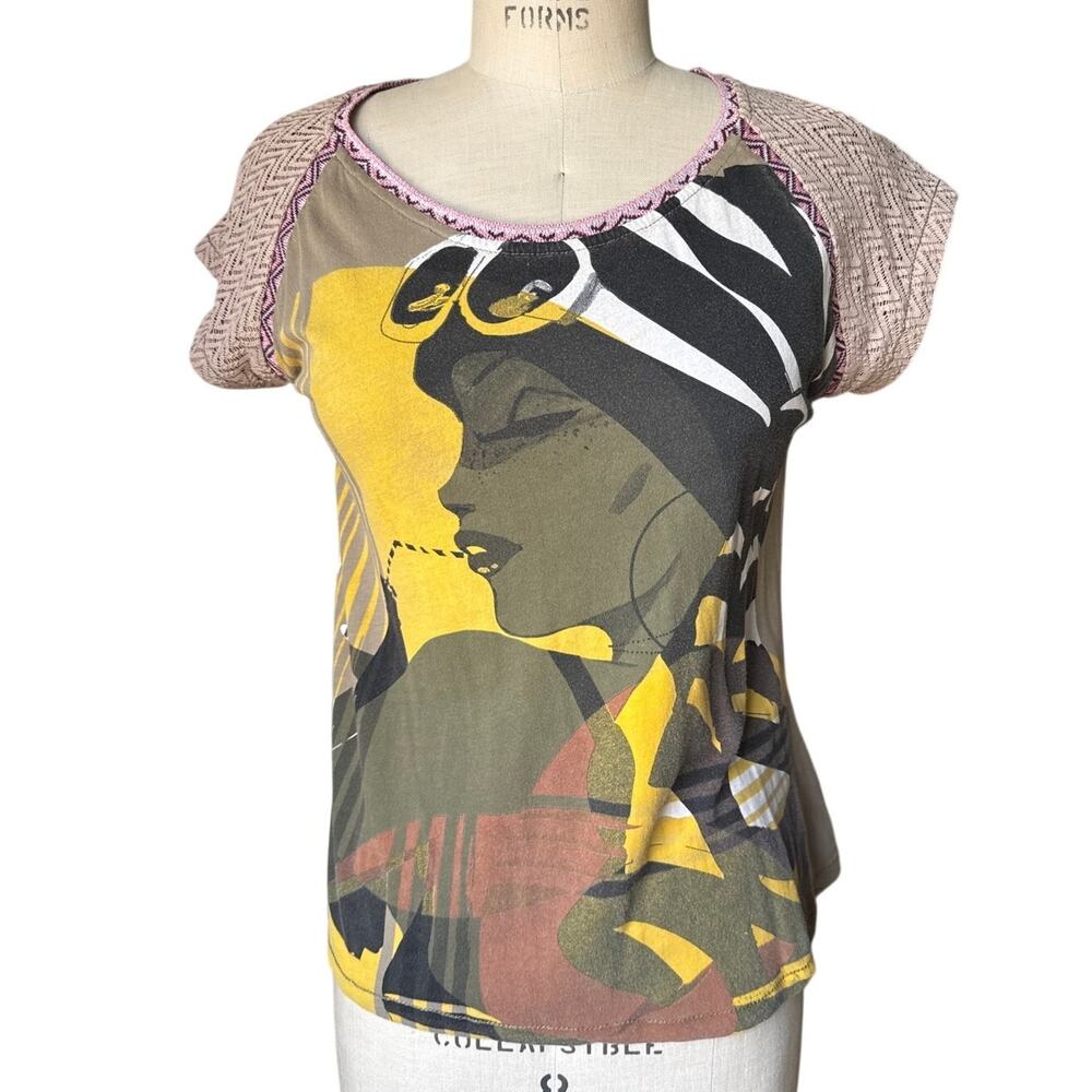 Custo Barcelona Short-sleeve Graphic Tee Size 2 Medium Vintage y2k